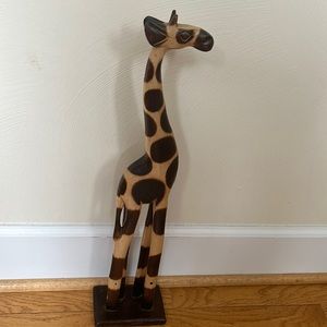 BALIKRAFT handcrafted wood giraffe decor- 20” tall